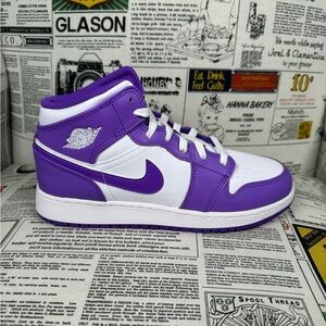 Nike Air Jordan 1 Mid Purple Venom GS DQ8423-511 GS 6.5Y No Box Women Size 8